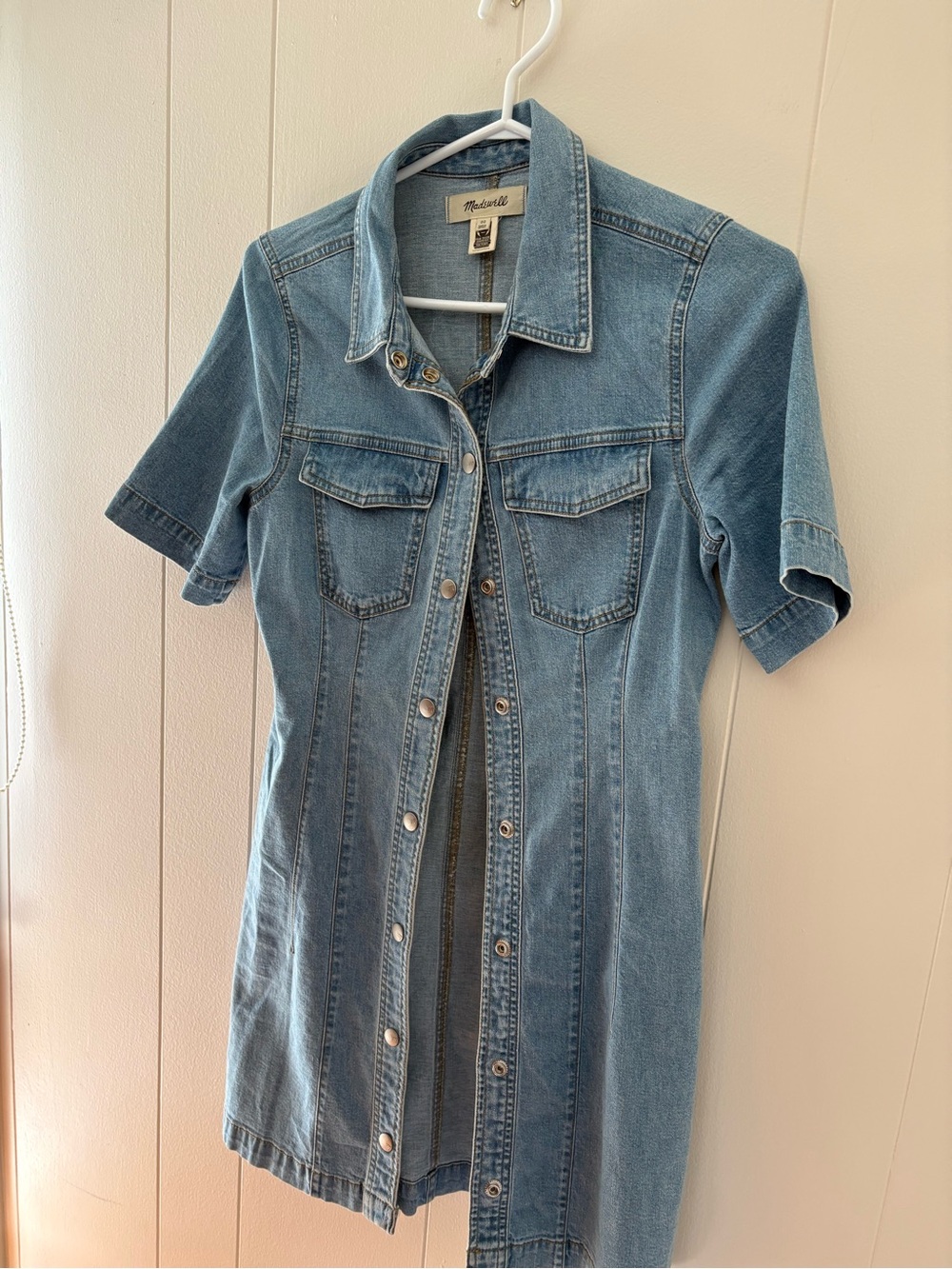 Madewell Light Wash Denim Shirt Dress - Pale Blue